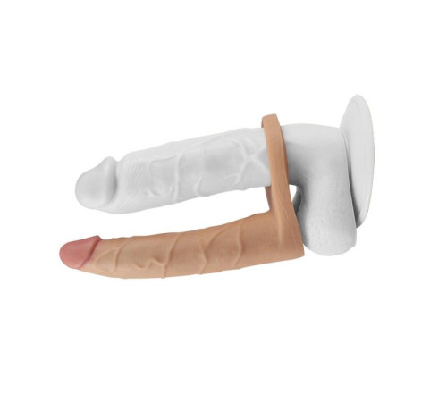 Телесная насадка-фаллоимитатор для двойного проникновения - 17 см.