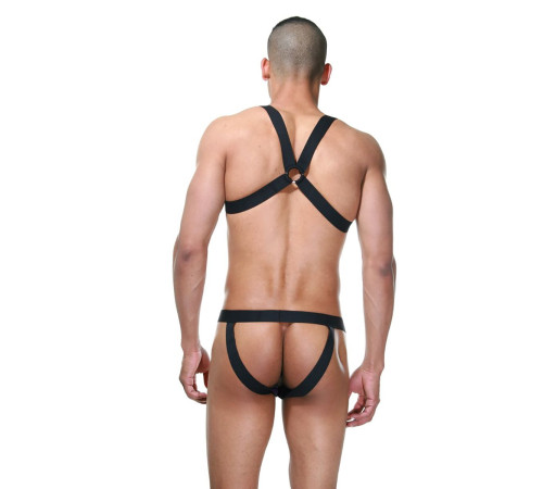 Пикантное мужское боди с эластичными перемычками