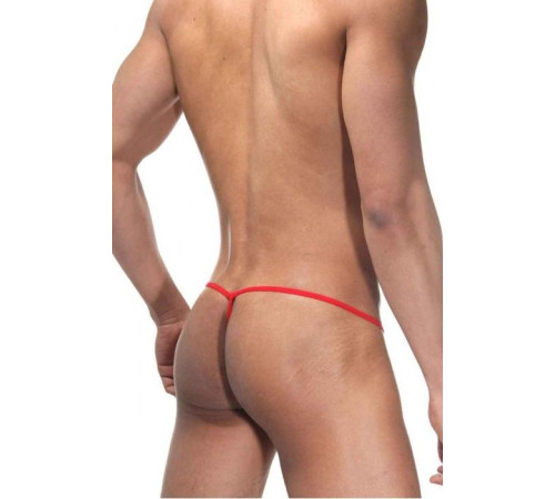 Классические красные трусы-стринги на тонких резинках