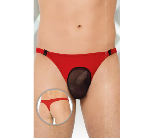 Мужские стринги с полупрозрачной вставкой