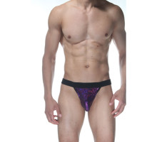 Фиолетовые блестящие трусы-стринги