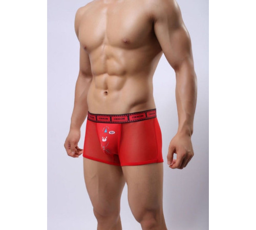 Сетчатые трусы-боксеры Cockcon Trunks с принтом на гульфике