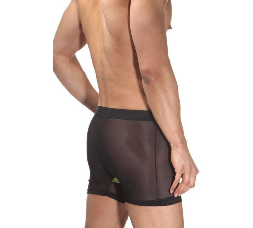 Мужские полупрозрачные трусы-боксеры с неоновой вставкой