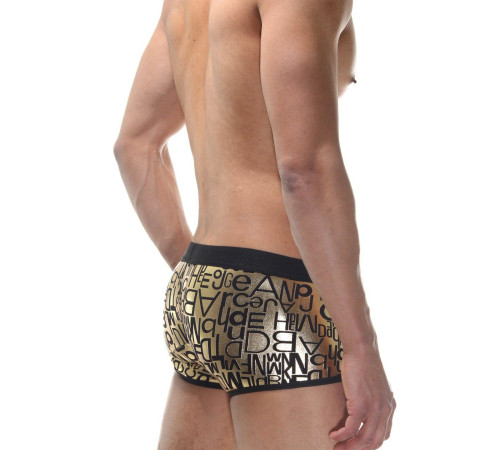 Мужские золотистые трусы-боксеры с принтом