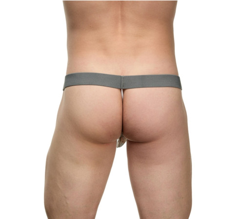 Мужские серебристые трусы-стринги