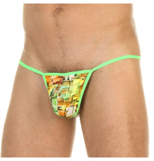 Зеленые сексуальные микро-стринги с принтом