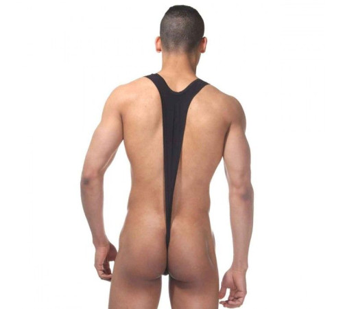 Черное мужское боди на широких лямках