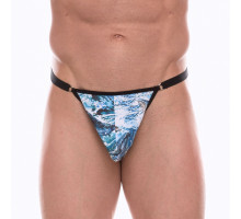 Мужские трусы-тонги с принтом в виде волн и китов