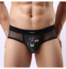 Мужские сетчатые трусы-брифы с пикантным рисунком Cockcon Unzip-Me Brief