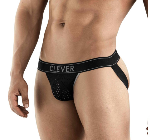 Черные перфорированные трусы-джоки Clever Ambar Jockstrap