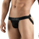 Заказать Черные перфорированные трусы-джоки Clever Ambar Jockstrap