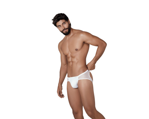 Заказать Белые трусы-джоки с ажурными вставками Urge Jockstrap