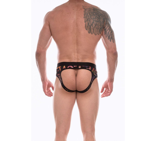 Черные мужские трусы-джоки с блестящим принтом