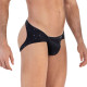 Заказать Черные трусы-джоки со звездочками Illusion Jockstrap