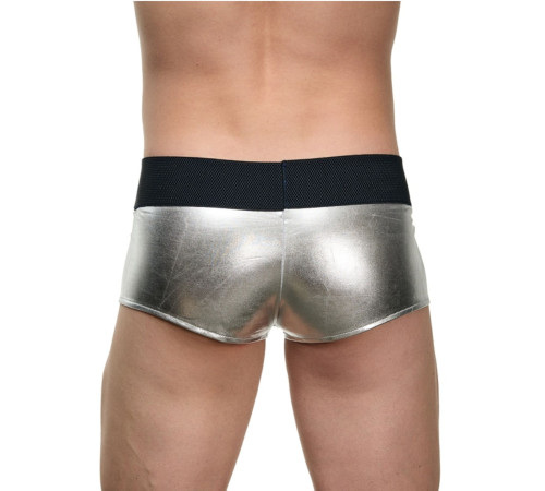 Мужские блестящие трусы-боксеры с кармашком под член