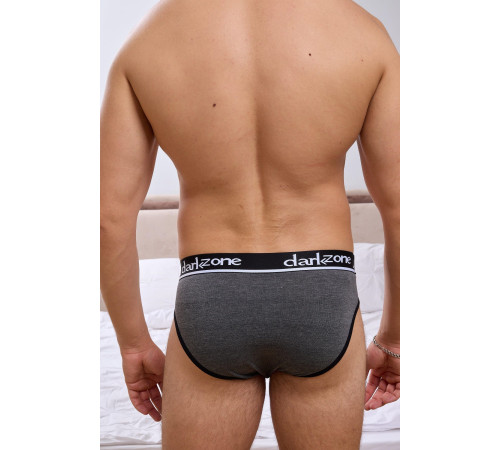 Темно-серые мужские трусы-брифы с вырезом