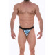 Мужские трусы-тонги с голубым принтом