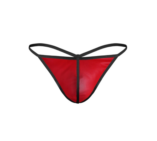 Красные трусы-стринги с черной окантовкой