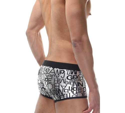 Мужские серебристые трусы-боксеры с принтом