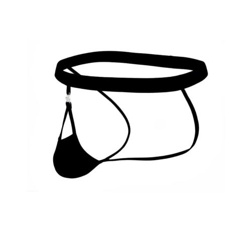 Черные сексуальные трусы-джоки на тонких ремешках