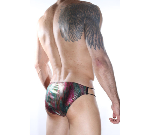 Мужские разноцветные трусы-слипы с нитяным бочком