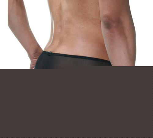 Черные трусы-бразилиана с лаймовой вставкой