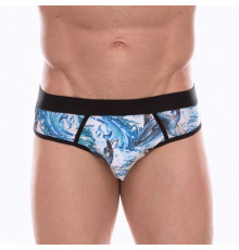 Мужские трусы-джоки с принтом в виде волн и китов