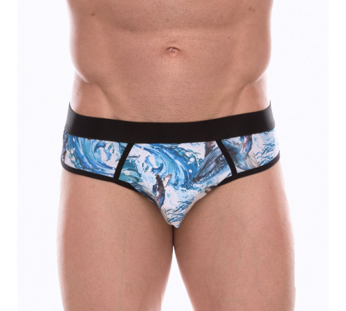 Мужские трусы-джоки с принтом в виде волн и китов