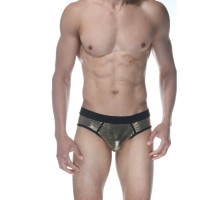 Сексуальные золотистые блестящие трусы-джоки