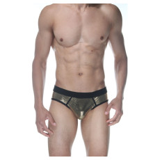 Сексуальные золотистые блестящие трусы-джоки