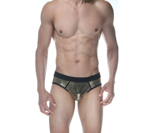 Сексуальные золотистые блестящие трусы-джоки