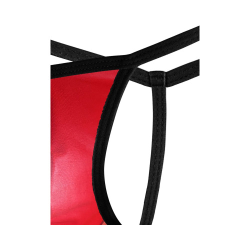 Красные трусы-стринги с черной окантовкой