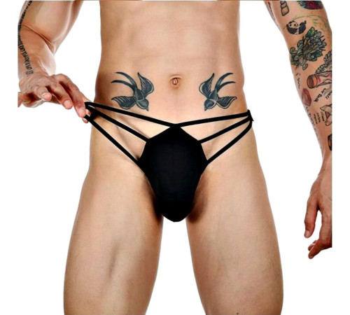 Черные сексуальные трусы-стринги на тонких бретелях