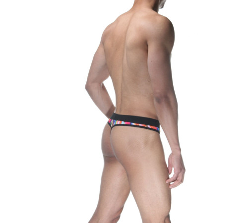 Мужские трусы-стринги с принтом в виде мазков краски