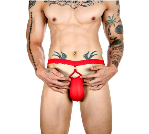 Красные сексуальные трусы-джоки на тонких ремешках