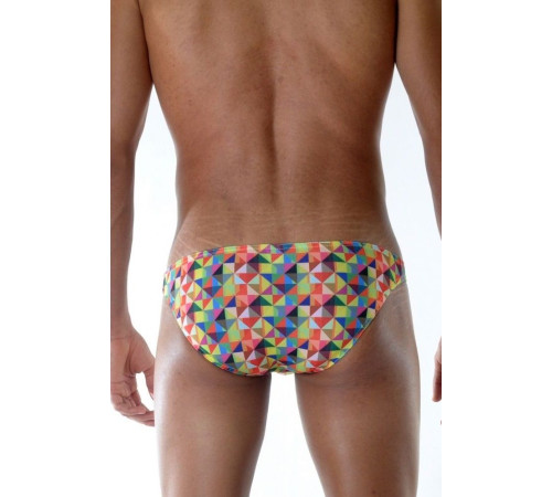 Яркие трусы-слипы с цветным геометрическим узором