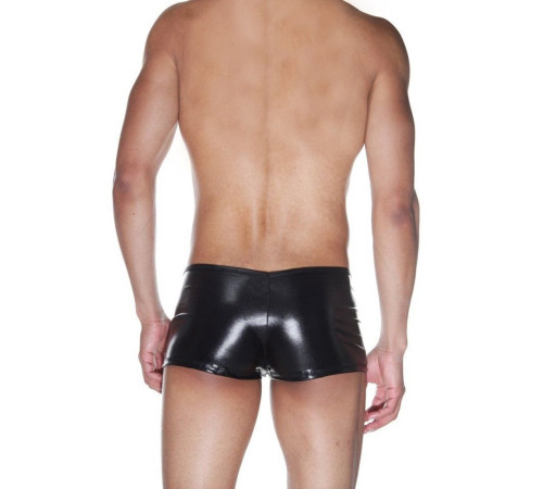 Мужские wet-look трусы-боксеры с застежкой-молнией