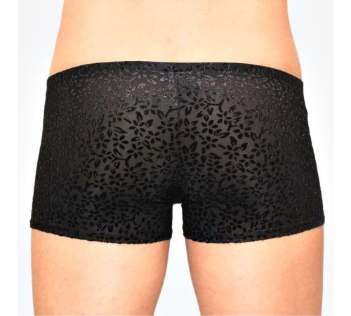 Мужские полупрозрачные трусы-боксеры с флокированным цветочным рисунком