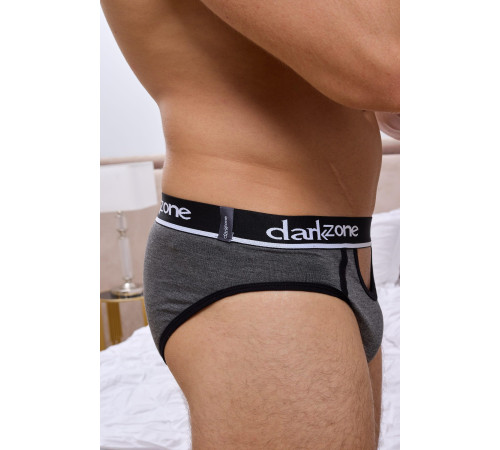 Темно-серые мужские трусы-брифы с вырезом