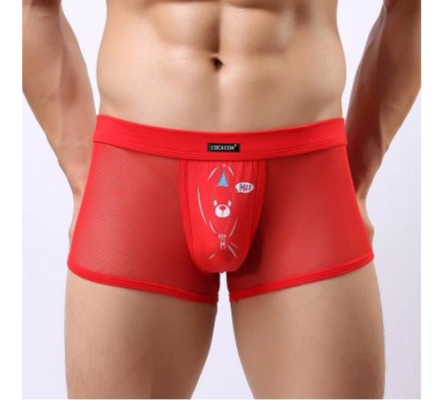 Мужские трусы-боксеры из сетки Cockcon Unzip-Me Boxer с пикантным принтом