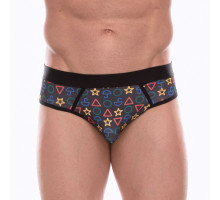 Темно-серые мужские трусы-джоки с принтом в виде цветных значков