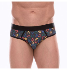 Темно-серые мужские трусы-джоки с принтом в виде цветных значков