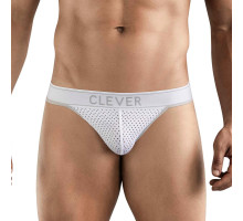 Белые перфорированные трусы-тонги Clever Ambar Thong