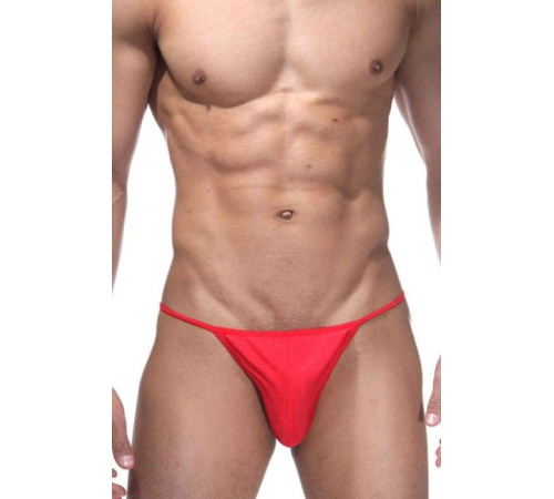 Классические красные трусы-стринги на тонких резинках