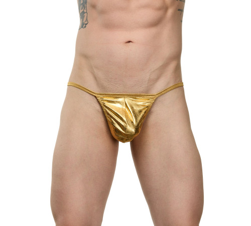 Мужские золотистые трусы-стринги