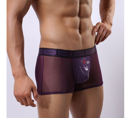 Сетчатые трусы-боксеры Cockcon Trunks с принтом на гульфике