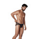 Заказать Черные трусы-джоки с ажурными вставками Urge Jockstrap
