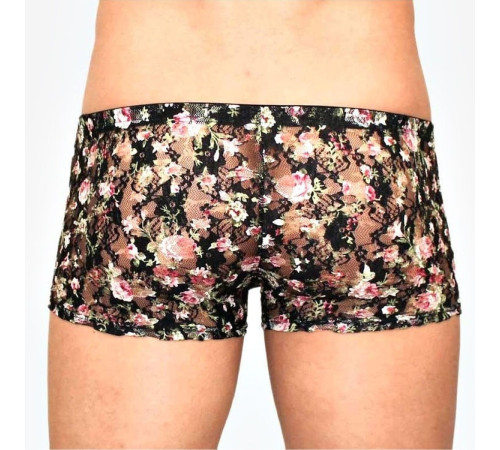 Мужские трусы-боксеры в сеточку с цветочным узором