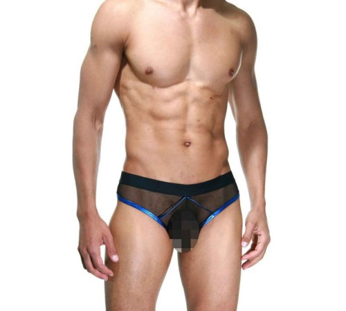 Мужские полупрозрачные трусы-слипы с контрастным кантом