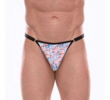 Мужские трусы-тонги с принтом в виде почтовых штемпелей